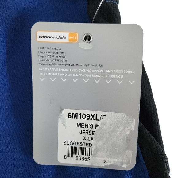 CANNONDALE Ride Sleeveless Cycling Jersey 1/2 zip blue XL NWT - Picture 6 of 11